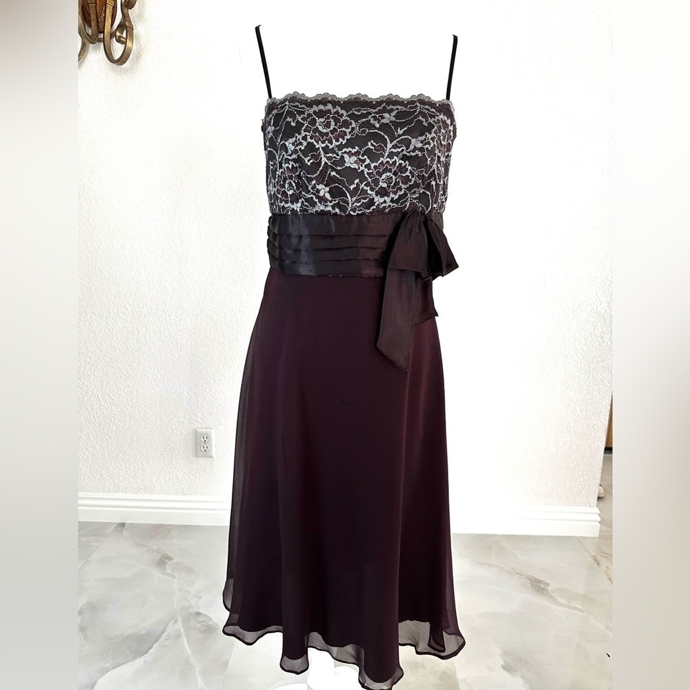 Robbie Bee Brown Spaghetti Strap Sundress Midi